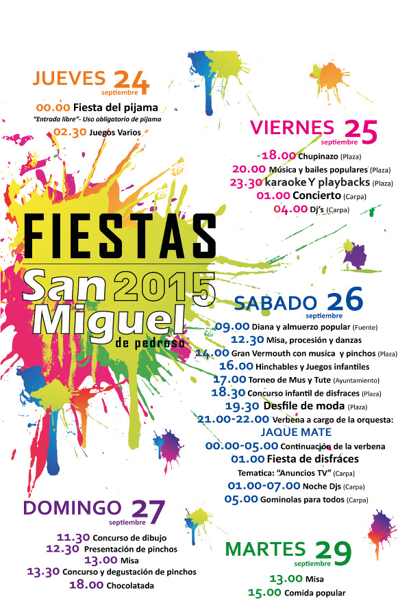 Programa De Fiestas De San Miguel 2015 - Web De San Miguel De Pedroso