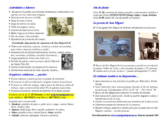 Folleto informativo de Retorno al pasado. San Miguel 2013 - 02