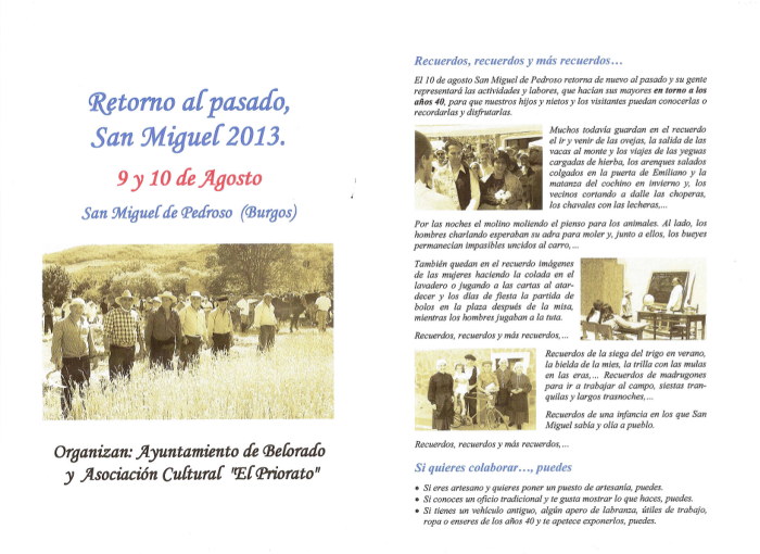 Folleto y programa de Retorno al pasado. San Miguel 2013 - 01
